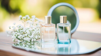 Three Perfume Bottles with Floral Decoration