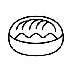 brioche bun icon, brioche bun line art - simple line art of brioche bun, perfect for brioche bun logos and icons and themed design 