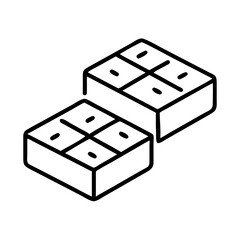 brownie squares icon, brownie squares line art - simple line art of brownie squares, perfect for brownie squares logos and icons and themed design 