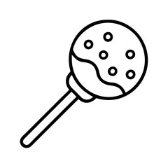 cake pop icon, cake pop line art - simple line art of cake pop, perfect for cake pop logos and icons and themed design 