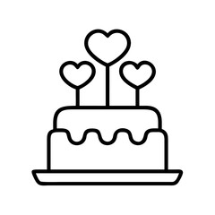 cake topper icon, cake topper line art - simple line art of cake topper, perfect for cake topper logos and icons and themed design 