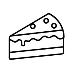 cheesecake slice icon, cheesecake slice line art - simple line art of cheesecake slice, perfect for cheesecake slice logos and icons and themed design 