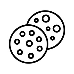 chocolate chip cookies icon, chocolate chip cookies line art - simple line art of chocolate chip cookies, perfect for chocolate chip cookies logos and icons and themed design 