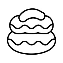 choux pastry icon, choux pastry line art - simple line art of choux pastry, perfect for choux pastry logos and icons and themed design 
