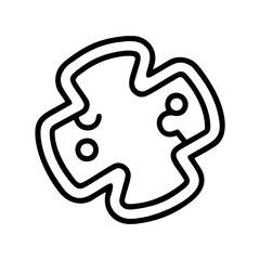 cookie cutter icon, cookie cutter line art - simple line art of cookie cutter, perfect for cookie cutter logos and icons and themed design 