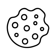 cookie dough icon, cookie dough line art - simple line art of cookie dough, perfect for cookie dough logos and icons and themed design 