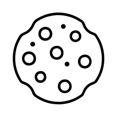 cookie dough icon, cookie dough line art - simple line art of cookie dough, perfect for cookie dough logos and icons and themed design 