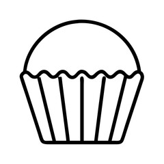 cupcake liner icon, cupcake liner line art - simple line art of cupcake liner, perfect for cupcake liner logos and icons and themed design 