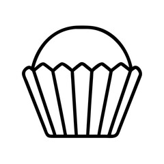cupcake liner icon, cupcake liner line art - simple line art of cupcake liner, perfect for cupcake liner logos and icons and themed design 