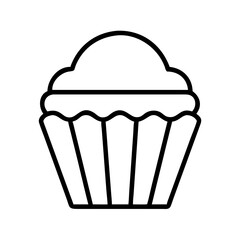 cupcake liner icon, cupcake liner line art - simple line art of cupcake liner, perfect for cupcake liner logos and icons and themed design 