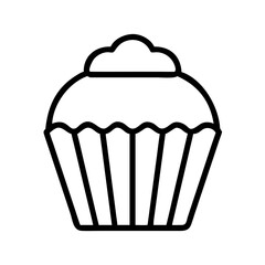 cupcake liner icon, cupcake liner line art - simple line art of cupcake liner, perfect for cupcake liner logos and icons and themed design 