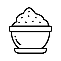 cup of flour icon, cup of flour line art - simple line art of cup of flour, perfect for cup of flour logos and icons and themed design 