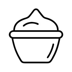 cup of flour icon, cup of flour line art - simple line art of cup of flour, perfect for cup of flour logos and icons and themed design 