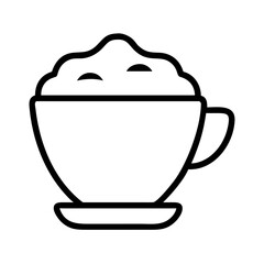 cup of flour icon, cup of flour line art - simple line art of cup of flour, perfect for cup of flour logos and icons and themed design 