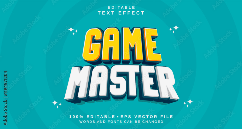 Poster editable text style effect - game master text style theme.