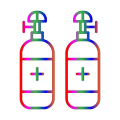 Oxygen tank line gradient icon