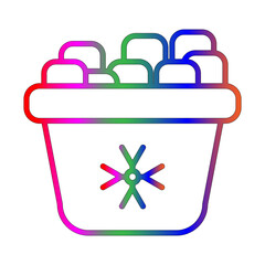 Ice box line gradient icon