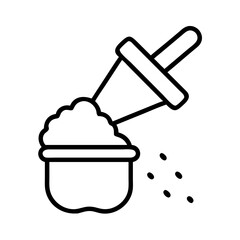 flour dusting icon, flour dusting line art - simple line art of flour dusting, perfect for flour dusting logos and icons and themed design 