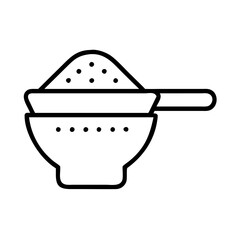 flour sifter icon, flour sifter line art - simple line art of flour sifter, perfect for flour sifter logos and icons and themed design 