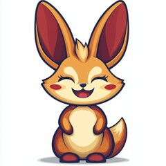 Obraz premium Happy Fennec Fox Cartoon Character Illustration