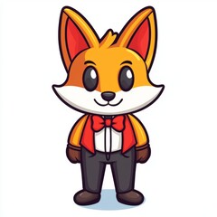 Obraz premium A Cartoon Fox Dressed In A Smart Suit And Bow Tie