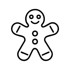 gingerbread man icon, gingerbread man line art - simple line art of gingerbread man, perfect for gingerbread man logos and icons and themed design 