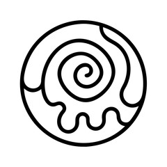 frosting swirl icon, frosting swirl line art - simple line art of frosting swirl, perfect for frosting swirl logos and icons and themed design 