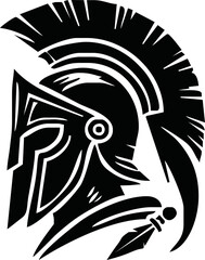 Spartan warrior helmet, symbol logo vector