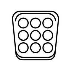 muffin tin icon, muffin tin line art - simple line art of muffin tin, perfect for muffin tin logos and icons and themed design 