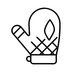 oven mitt icon, oven mitt line art - simple line art of oven mitt, perfect for oven mitt logos and icons and themed design 