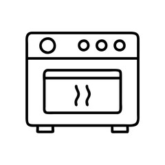 oven preheating icon, oven preheating line art - simple line art of oven preheating, perfect for oven preheating logos and icons and themed design 
