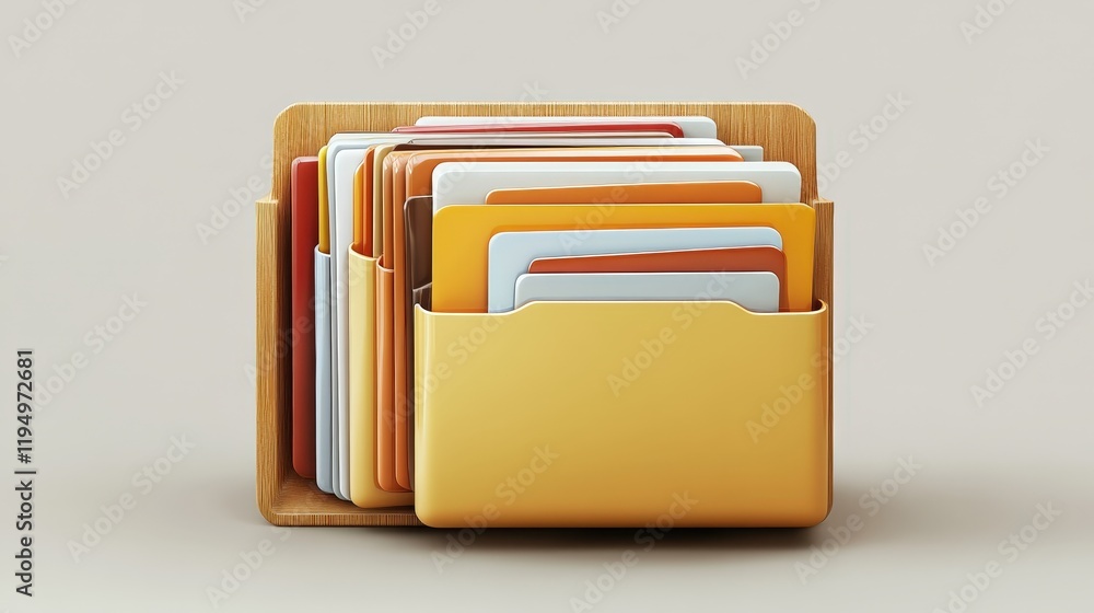 Poster organized desktop folders for online document management and database documentation systems with col