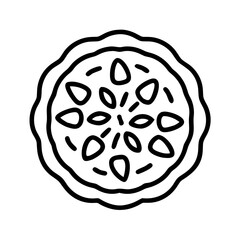 pecan pie icon, pecan pie line art - simple line art of pecan pie, perfect for pecan pie logos and icons and themed design 
