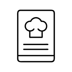 recipe card icon, recipe card line art - simple line art of recipe card, perfect for recipe card logos and icons and themed design 