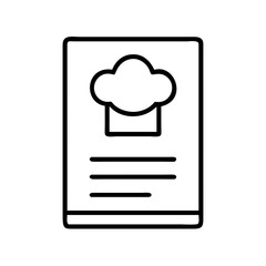 recipe card icon, recipe card line art - simple line art of recipe card, perfect for recipe card logos and icons and themed design 