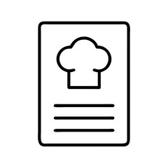 recipe card icon, recipe card line art - simple line art of recipe card, perfect for recipe card logos and icons and themed design 