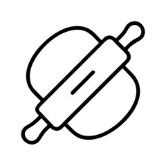 rolling out dough icon, rolling out dough line art - simple line art of rolling out dough, perfect for rolling out dough logos and icons and themed design 