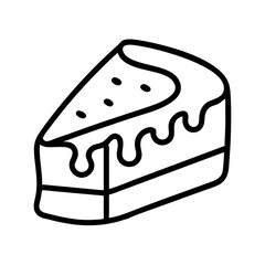 slice of pound cake icon, slice of pound cake line art - simple line art of slice of pound cake, perfect for slice of pound cake logos and icons and themed design 