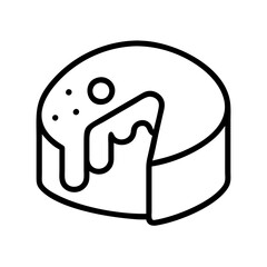 slice of pound cake icon, slice of pound cake line art - simple line art of slice of pound cake, perfect for slice of pound cake logos and icons and themed design 