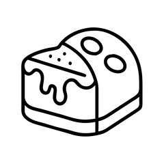slice of pound cake icon, slice of pound cake line art - simple line art of slice of pound cake, perfect for slice of pound cake logos and icons and themed design 