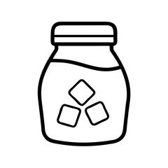 sugar jar icon, sugar jar line art - simple line art of sugar jar, perfect for sugar jar logos and icons and themed design 