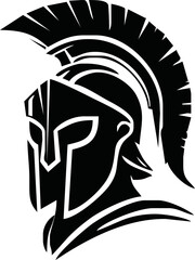 Spartan warrior helmet, symbol logo vector