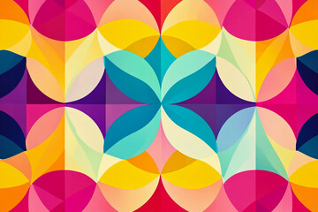 Abstract geometric pattern with vibrant kaleidoscope of colors generative ai