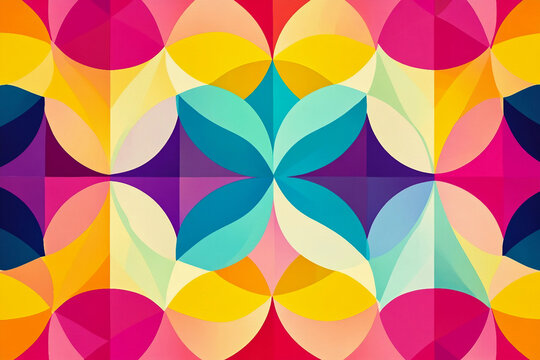 Abstract geometric pattern with vibrant kaleidoscope of colors generative ai - Powered by Adobe