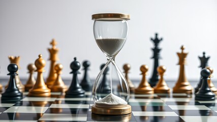 Time's Chessboard: Hourglass and Pieces