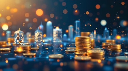 Obraz premium Abstract Business Vision: Building the Future of Finance