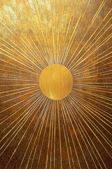 Minimalist Gold Frame Border Design for Chinese New Year Celebration Featuring Elegant Egg Motifs and Vibrant Rays of Light for a Festive Atmosphere