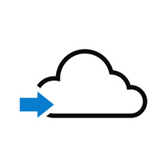 Cloud Upload Icon on transparent background 