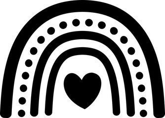 Valentine's Day Rainbow silhouette.
Valentine icon element Isolated.
For celebrating Valentine's Day, wedding or birthday.
Transparent background.