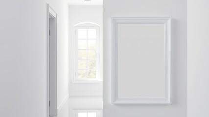 White Hallway Photo Frame - Bright Window Light